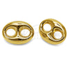 Arete Dormilona 02.282.0210 Oro Laminado, Diseño de Bufalo, Pulido, Tono Dorado