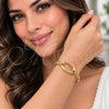 Aro Individual 07.282.0103.1 Oro Laminado, Diseño de Nudo, Pulido, Tono Dorado (Grosor 03 MM, Talla Unica)