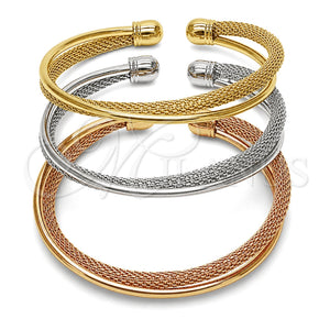 Aro Trio 07.282.0119 Oro Laminado, Pulido, Tres Tonos (Grosor 06.4 MM, Talla Unica)