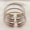 Aro Trio 07.282.0124 Oro Laminado, Diseño de Gota, Pulido, Tres Tonos (Grosor 02.3 MM, Talla Unica)