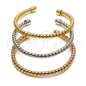 Aro Trio 07.282.0126 Oro Laminado, Diseño de Espiral, Pulido, Tres Tonos (Grosor 04.6 MM, Talla Unica)