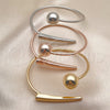 Aro Trio 07.282.0128 Oro Laminado, Diseño de Bola y Oja, Pulido, Tres Tonos (Grosor 02.3 MM, Talla Unica)