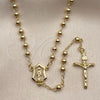 Rosario Fino 09.213.0029.18 Oro Laminado, Diseño de Guadalupe y Crucifijo, Pulido, Tono Dorado