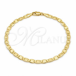 Pulsera Básica 03.419.0026.07 Oro Laminado, Diseño de Mariner, Pulido, Tono Dorado (Calibre 260, Grosor 07 MM, 7 Pulgadas de Largo)