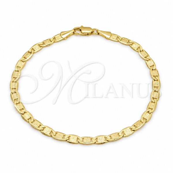 Pulsera Básica 03.419.0026.07 Oro Laminado, Diseño de Mariner, Pulido, Tono Dorado (Calibre 260, Grosor 07 MM, 7 Pulgadas de Largo)