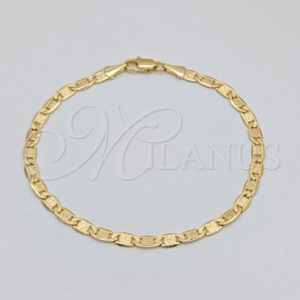Pulsera Básica 03.419.0026.07 Oro Laminado, Diseño de Mariner, Pulido, Tono Dorado (Calibre 260, Grosor 07 MM, 7 Pulgadas de Largo)