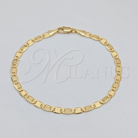 Pulsera Básica 03.419.0026.07 Oro Laminado, Diseño de Mariner, Pulido, Tono Dorado (Calibre 260, Grosor 07 MM, 7 Pulgadas de Largo)