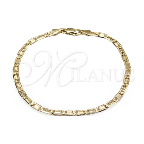 Pulsera Básica 03.419.0027.07 Oro Laminado, Diseño de Mariner, Pulido, Tono Dorado (Calibre 260, Grosor 07 MM, 7 Pulgadas de Largo)