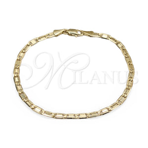 Pulsera Básica 03.419.0027.07 Oro Laminado, Diseño de Mariner, Pulido, Tono Dorado (Calibre 260, Grosor 07 MM, 7 Pulgadas de Largo)