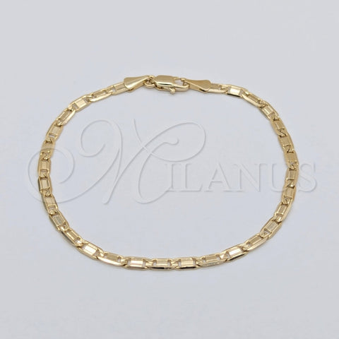 Pulsera Básica 03.419.0027.07 Oro Laminado, Diseño de Mariner, Pulido, Tono Dorado (Calibre 260, Grosor 07 MM, 7 Pulgadas de Largo)