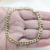 Pulsera Básica 03.419.0028.07 Oro Laminado, Diseño de Miami Cubana, Pulido, Tono Dorado (Calibre 260, Grosor 07 MM, 7 Pulgadas de Largo)