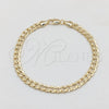 Pulsera Básica 03.419.0028.07 Oro Laminado, Diseño de Miami Cubana, Pulido, Tono Dorado (Calibre 260, Grosor 07 MM, 7 Pulgadas de Largo)