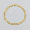 Pulsera Básica 03.419.0028.07 Oro Laminado, Diseño de Miami Cubana, Pulido, Tono Dorado (Calibre 260, Grosor 07 MM, 7 Pulgadas de Largo)