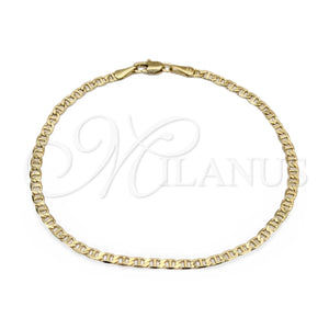 Pulsera Básica 03.419.0029.07 Oro Laminado, Diseño de Mariner, Pulido, Tono Dorado (Calibre 260, Grosor 07 MM, 7 Pulgadas de Largo)