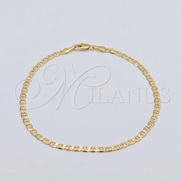 Pulsera Básica 03.419.0029.07 Oro Laminado, Diseño de Mariner, Pulido, Tono Dorado (Calibre 260, Grosor 07 MM, 7 Pulgadas de Largo)