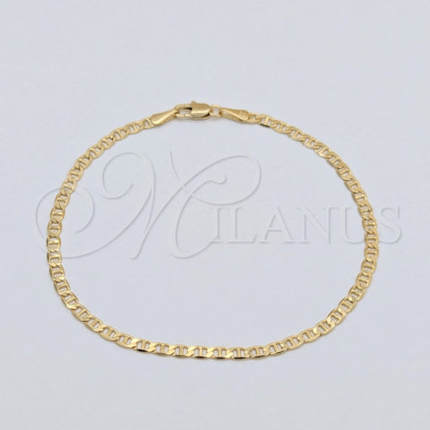 Pulsera Básica 03.419.0029.07 Oro Laminado, Diseño de Mariner, Pulido, Tono Dorado (Calibre 260, Grosor 07 MM, 7 Pulgadas de Largo)