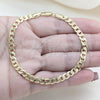 Pulsera Básica 03.419.0030.07 Oro Laminado, Diseño de Miami Cubana, Pulido, Tono Dorado (Calibre 260, Grosor 07 MM, 7 Pulgadas de Largo)