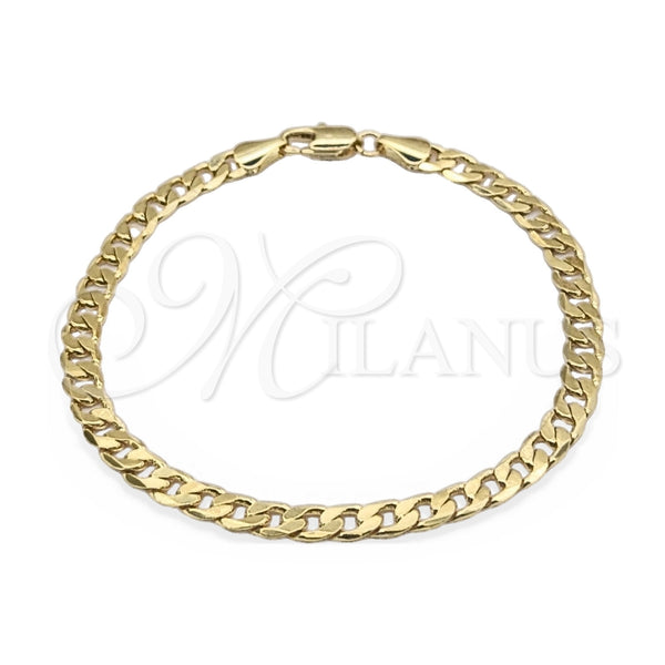 Pulsera Básica 03.419.0030.07 Oro Laminado, Diseño de Miami Cubana, Pulido, Tono Dorado (Calibre 260, Grosor 07 MM, 7 Pulgadas de Largo)