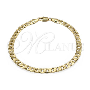 Pulsera Básica 03.419.0030.07 Oro Laminado, Diseño de Miami Cubana, Pulido, Tono Dorado (Calibre 260, Grosor 07 MM, 7 Pulgadas de Largo)