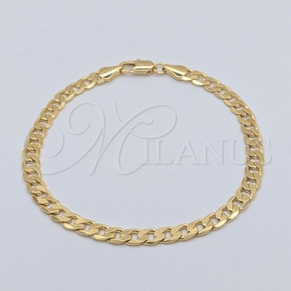 Pulsera Básica 03.419.0030.07 Oro Laminado, Diseño de Miami Cubana, Pulido, Tono Dorado (Calibre 260, Grosor 07 MM, 7 Pulgadas de Largo)