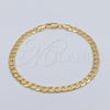 Pulsera Básica 03.419.0030.07 Oro Laminado, Diseño de Miami Cubana, Pulido, Tono Dorado (Calibre 260, Grosor 07 MM, 7 Pulgadas de Largo)