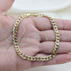 Pulsera Básica 03.419.0031.07 Oro Laminado, Diseño de Miami Cubana, Pulido, Tono Dorado (Calibre 260, Grosor 07 MM, 7 Pulgadas de Largo)