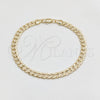 Pulsera Básica 03.419.0031.07 Oro Laminado, Diseño de Miami Cubana, Pulido, Tono Dorado (Calibre 260, Grosor 07 MM, 7 Pulgadas de Largo)