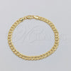 Pulsera Básica 03.419.0031.07 Oro Laminado, Diseño de Miami Cubana, Pulido, Tono Dorado (Calibre 260, Grosor 07 MM, 7 Pulgadas de Largo)