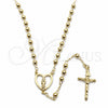Rosario Fino 09.213.0031.18 Oro Laminado, Diseño de Guadalupe y Crucifijo, Pulido, Tono Dorado
