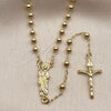 Rosario Fino 09.213.0080.18 Oro Laminado, Diseño de San Judas y Crucifijo, Pulido, Tono Dorado