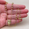 Rosario Fino 09.213.0091.24 Oro Laminado, Diseño de Caridad del Cobre y Crucifijo, Pulido, Tono Dorado