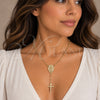 Rosario Fino 09.213.0084.18 Oro Laminado, Diseño de Guadalupe y Crucifijo, Pulido, Tono Dorado