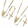 Rosario Fino 09.213.0084.18 Oro Laminado, Diseño de Guadalupe y Crucifijo, Pulido, Tono Dorado