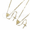 Rosario Fino 09.213.0085.18 Oro Laminado, Diseño de Guadalupe y Crucifijo, Pulido, Tono Dorado