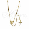 Rosario Fino 09.213.0086.24 Oro Laminado, Diseño de Guadalupe y Crucifijo, Pulido, Tono Dorado