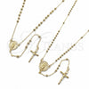 Rosario Fino 09.213.0086.24 Oro Laminado, Diseño de Guadalupe y Crucifijo, Pulido, Tono Dorado