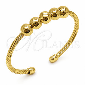Aro Individual 07.331.0011 Oro Laminado, Diseño de Bola y Hueco, Pulido, Tono Dorado (Grosor 04.1 MM, Talla Unica)