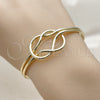 Aro Individual 07.331.0015 Oro Laminado, Diseño de Infinito, Pulido, Tono Dorado (Grosor 04.2 MM, Talla Unica)