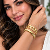 Aro Individual 07.331.0026 Oro Laminado, Diseño de Miami Cubana, Pulido, Tono Dorado (Grosor 25 MM, Talla Unica)
