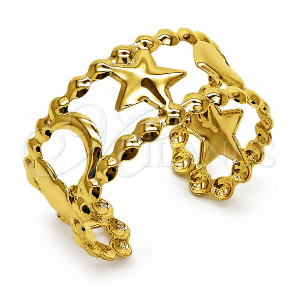 Aro Individual 07.331.0019 Oro Laminado, Diseño de Estrella y Luna, Pulido, Tono Dorado (Grosor 20 MM, Talla Unica)