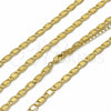 Tobillera Básica 04.63.1417.22 Oro Laminado, Diseño de Mariner, Diamantado, Tono Dorado (Calibre 100, Grosor 06 MM, 22 Pulgadas de Largo)