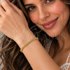 Pulsera Básica 04.63.1424.06 Oro Laminado, Diseño de Miami Cubana, Diamantado, Tono Dorado (Calibre 0.80, Grosor 02.8 MM, 6 Pulgadas de Largo)