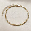 Pulsera Básica 04.63.1424.06 Oro Laminado, Diseño de Miami Cubana, Diamantado, Tono Dorado (Calibre 0.80, Grosor 02.8 MM, 6 Pulgadas de Largo)