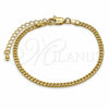 Pulsera Básica 04.63.1424.06 Oro Laminado, Diseño de Miami Cubana, Diamantado, Tono Dorado (Calibre 0.80, Grosor 02.8 MM, 6 Pulgadas de Largo)