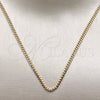 Tobillera Básica 04.63.1424.18 Oro Laminado, Diseño de Miami Cubana, Diamantado, Tono Dorado (Calibre 0.80, Grosor 02.8 MM, 18 Pulgadas de Largo)