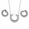 Juego de Arete y Dije de Adulto 10.264.0006 Oro Laminado Blanco, con Zirconia Cubica Blanca, Pulido, Rodinado