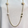 Gargantilla Elegante 04.414.0001.38 Oro Laminado, Diseño de Caracol y Bola, con Madre Perla Marfil y Perla Marfil, Pulido, Tono Dorado (Grosor 04 MM, 38 Pulgadas de Largo)