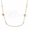 Gargantilla Elegante 04.414.0001.38 Oro Laminado, Diseño de Caracol y Bola, con Madre Perla Marfil y Perla Marfil, Pulido, Tono Dorado (Grosor 04 MM, 38 Pulgadas de Largo)