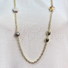 Gargantilla Elegante 04.414.0002.36 Oro Laminado, Diseño de Tortuga y Bola, con Madre Perla Marfil y Perla Gris, Pulido, Tono Dorado (Grosor 04 MM, 36 Pulgadas de Largo)