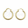 Argolla Mediana 02.213.0247.1.25 Oro Laminado, Diseño de Hueco, Diamantado, Tono Dorado
